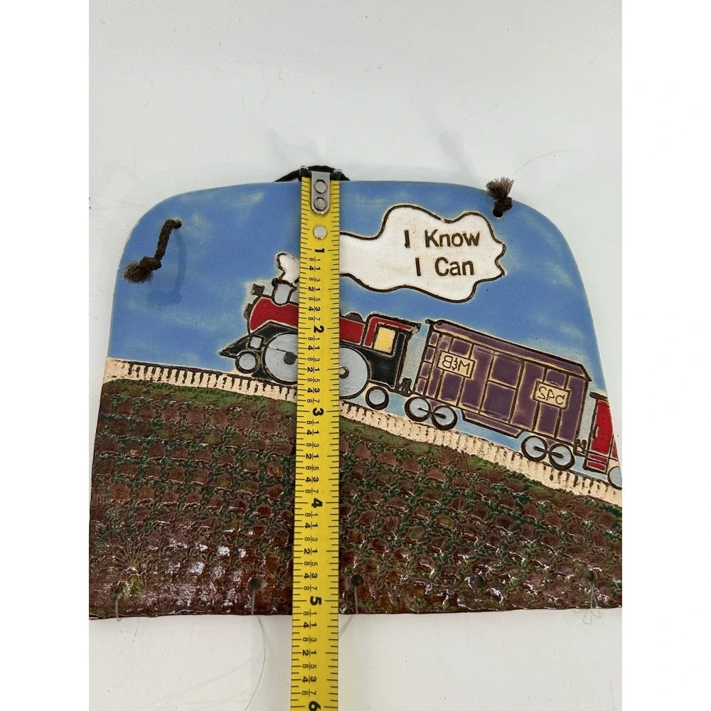 Vintage Handmade Ceramic Railroad Train Wind chime Decoration READ